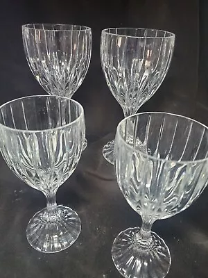 Mikasa Park Lane Water Glasses Crystal Glass Vertical Cut 6 3/4  • $48