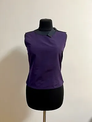 Miu Miu By Prada Women’s Top Sleeveless Blouse Deep Purple Size IT 40 / XS Italy • $71.99