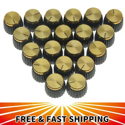 20-Pack Guitar AMP Amplifier Knobs Black W/ Gold Cap Push On Knobs Fits Marshall • $14.78