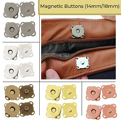 £2.85 • Buy 14/18mm Flower Magnetic Fasteners Snap Clasp Buttons For DIY Purses Handbags