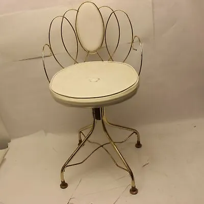 Vintage Golden Wire Metal Bathroom Makeup Chair • $103.99