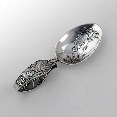 Nursery Rhyme Baby Spoon Curved Handle Sterling Silver Mono Leslie • $89.25