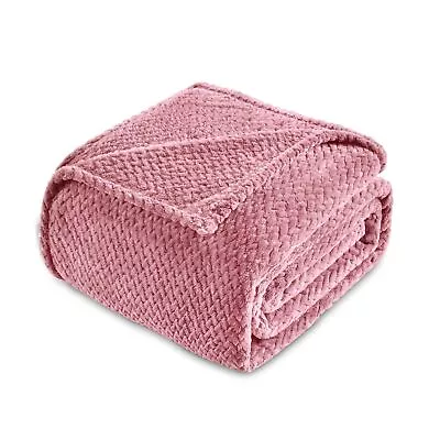 Kingole Flannel Fleece Luxury Throw Blanket Cherry Blossom Pink King Size Ja... • $80.16