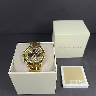Michael Kors Women's Oversized Pavé Gold-Tone Watch MK6569 NIB • $104.99