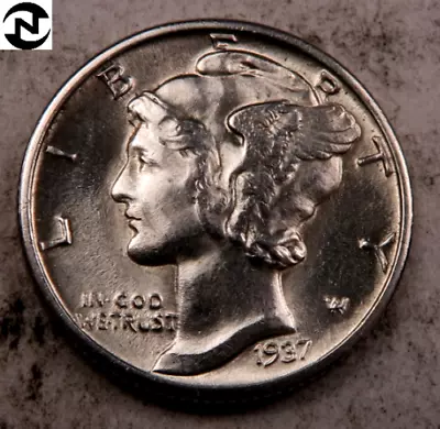 1937-D Mercury Dime ~ Gem BU ~ 90% Silver ~ 1 Coin • $34.98