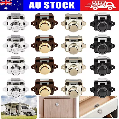 5-30X Push Button Catch Latch Knob Lock Drawer Caravan Furniture Door Cupboard • $25.37