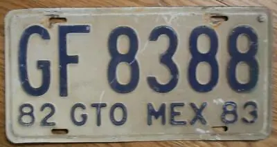 SINGLE MEXICO State Of GUANAJUATO LICENSE PLATE - 1982/83 - GF 8388 • $12.99