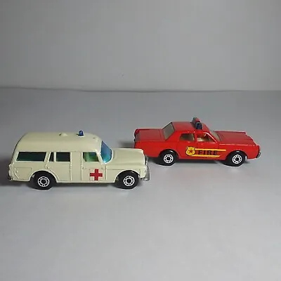 Matchbox Mercedes Ambulance & Mercury Fire Chief Two Packs • $70