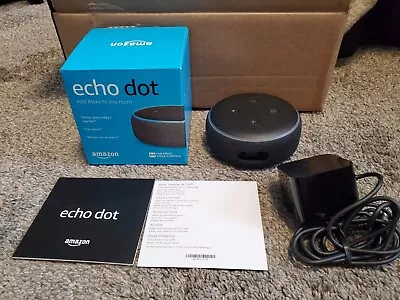 NEW Amazon Echo Dot With Alexa Smart Speaker 3rd Generation W Power & Manuals • $23.99