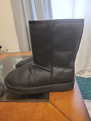 Ugg Classic Short Leather Black Boots Brand New With Box • $65