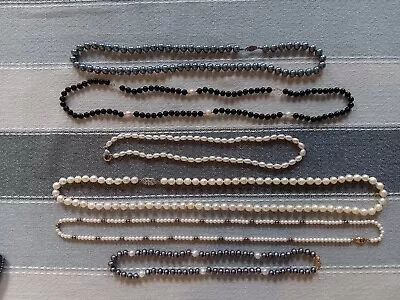 Lot Of 6 Beautiful Strands Of Pearls Vintage Variety Estate • $39.95