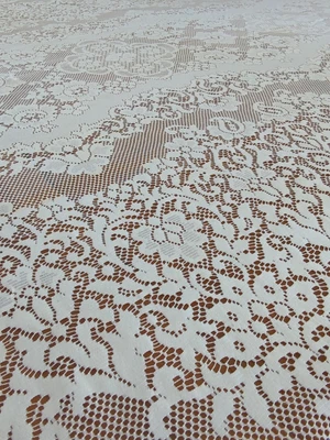 $24.99 • Buy  Large Lace Tablecloth 120 X 72  Ivory Cotton Floral