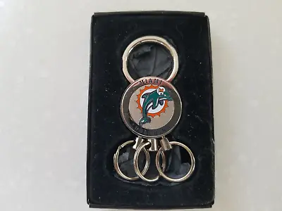 Miami Dolphins Metal Logo Keychain & Key Rings Silvertone • $10.99