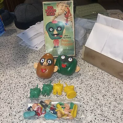 Vintage Mr Potato Head Plus His Friend Pete Pepper Lot Hasbro 1970's With Box • $20