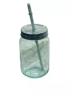 Christmas/Valentines Mason Cup W/Lid/Straw 14oz/5Inch Tall-Glass • $17.88