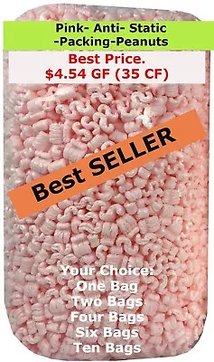 Packing Peanuts Shipping AntiStatic Fill Loose Gallons Ft Pink 3.57142135 CF • $17.89