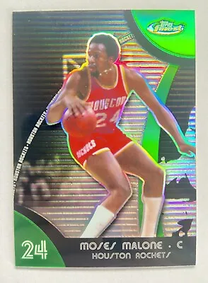 2007-08 Topps Finest MOSES MALONE Green Refractor #24/149 Jersey Number Match • $24.99
