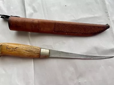 VINTAGE FISHING FILLET KNIFE AND SHEATH MADE IN FINLAND RAPALA J MARTINI Engrave • $25