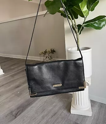 Michael Kors Beverly Leather Oversize Clutch Black Bag Purse • $62