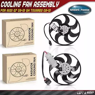 2x Radiator Cooling Fan Assembly For Audi Q7 09-13 VW Touareg 09-10 V6 3.0L 3.6L • $188.99