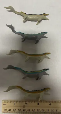 Lot Of 5 Jurassic Park World 4  MOSASAURUS Dinosaur Mini Figures 2015 • $14.99