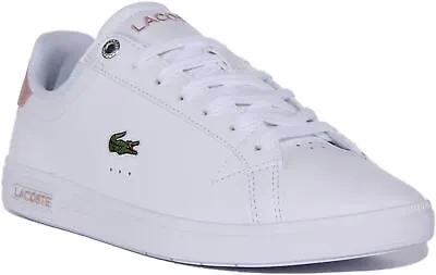 Lacoste Graduate Pro Womens Leather Low Trainers In White Pink Size UK 3 - 8 • £79.99