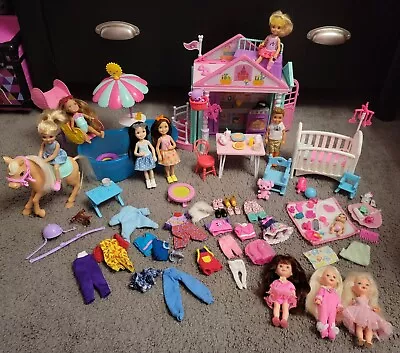 Barbie Vtg Kelly Baby Crib Chelsea Club Play House Pony Set Lot Christmas Gift • $99.99