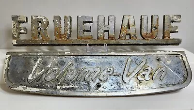 Original Fruehauf Emblem Lot Of 2 Fruehauf Volume Van Badge Detroit Mi Vintage • $45