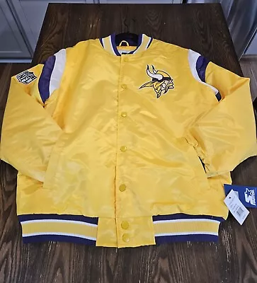 Starter Men's Minnesota Vikings NFL Throwback Snap Yellow Jacket  Large N.W.T  • $100