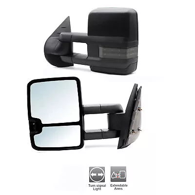 Pair Towing Mirrors For 2007-2013 Chevy Silverado 1500 2500 3500 Manual Folding • $107.55