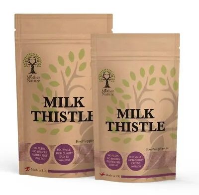 Milk Thistle Capsules 300mg Milk Thistle Powder 80% Silymarin Vegan Supplement • £22.89