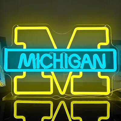Dimmable Michigan LED Neon Sign USB Powered For Man Cave Club Bar Wall Decor • $37.99