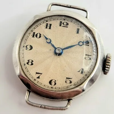 £60 • Buy 1933 Silver  Titus   Dennison  Hallmarked Case Watch Trench Style Red 12 Antique