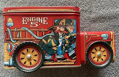 Vintage SCC Metal Tin Engine 5 Fire Truck Bank Fireman Great Condition • $9.99