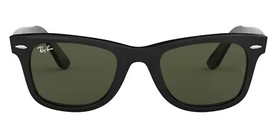 Ray-Ban Wayfarer Sunglasses RB2140 901 Black Square Green G-15 Classic 54mm • $108