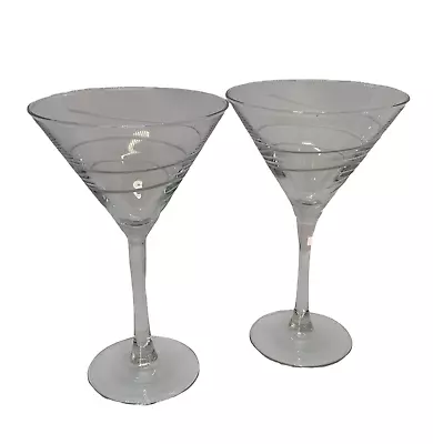 Martini Glasses Set Of 2 Mikasa CHEERS 7 1/2  Tall 8 Oz Beautiful • $18