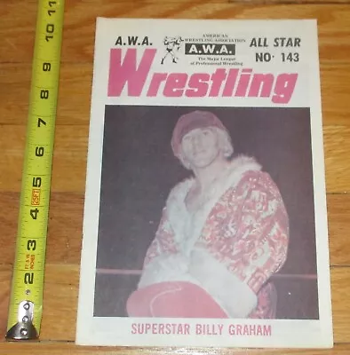 1974 AWA Wrestling Program # 143 Billy Graham Cover Dusty Rhodes WWF WWE Gagne • $19.99