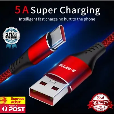 USB To Type C Charger 5A Fast Charging  Data Cable For Samsung Huawei Iphone 15 • $7.99