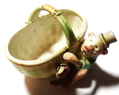RARE Vintage 1945-1952 Ucagco Monkey Figurine Porcelain Flower Basket-Different! • $14.99