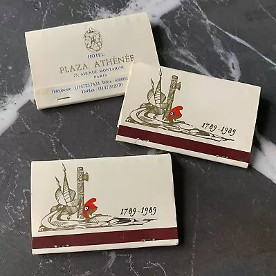 Plaza Athénée Hotel Paris Vintage Matchbook Collector Set Of 3 ~ • $20