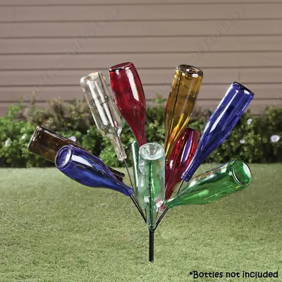 Unique Style Wine Bottle Holder Bush Tree Metal Garden Stake Outdoor Yard Art • $32.98