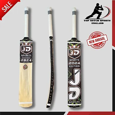 2024 JD Tape Ball BAT Cricket Wood Bat Adult Tennis Soft BALL Bat Grip • £38.79