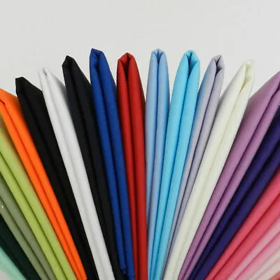 £3.99 • Buy Plain 100% Cotton Fabric Material Pre Cuts Quilting Metre 50 Colours 44  