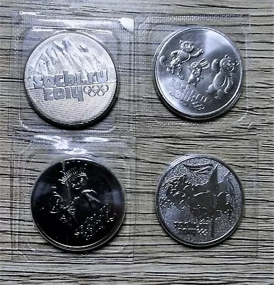 Russia - 2011-2014 - 25 ROUBLES - B.UNC - Winter Olympics - Sochi - 4 COINS LOT • $16