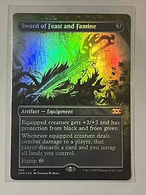 MTG Double Masters Sword Of Feast And Famine Borderless Foil LP • $29.99