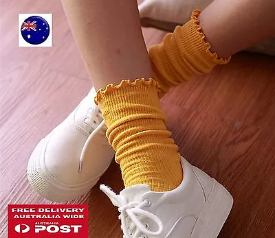 NEW Women Girls Ankle Fancy Retro Cotton Ruffle Frilly Loose Fashion Short Socks • $9.99