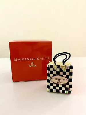 MacKenzie Childs Ornament Courtly Check Gift Bag Shopping Tote Holiday Christmas • $170