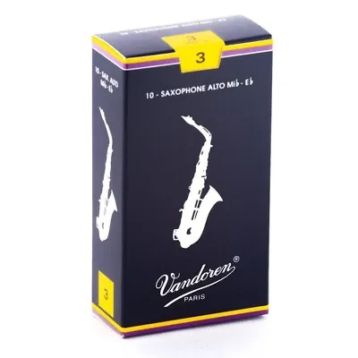 Vandoren 10 PACK Traditional Alto Saxophone Reeds # 3 Strength 3 SR213 • $29.95