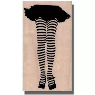 STRIPED LEGS Mounted Rubber Stamp Art Mixed Media Artistic Collage Lady Feet • $12.24