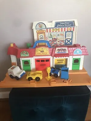 Vintage 1986 Fisher Price Little People #2500 Main Street Includes Pieces Clean • $45